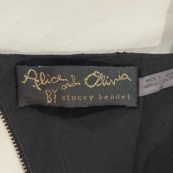 Alice + Olivia | Lina Leather Trimmed Embellished Wide Leg Jumpsuit | 6 - Picture 11 of 16